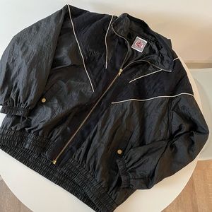 Vintage Black Windbreaker / Bomber Jacket